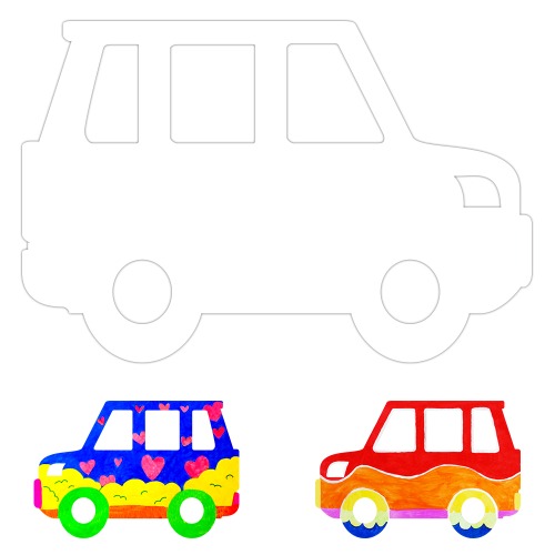 KA미술재료 모양종이 초대형- 자동차(SUV)